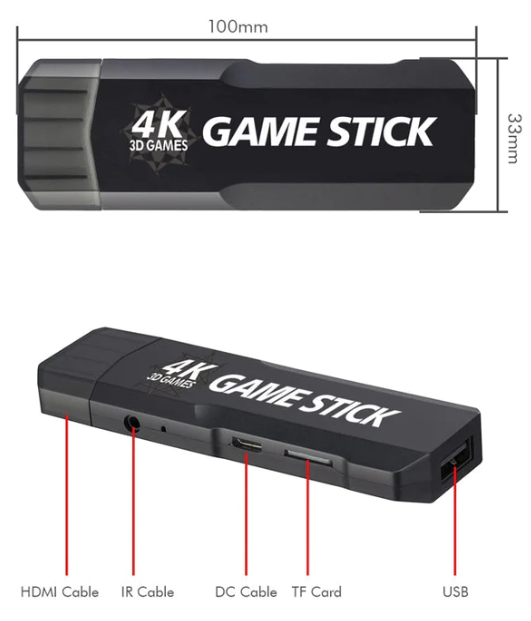 Vídeo Game Stick GD10 Retrô Ultra 4K 64GB + 2 Controles sem Fio (com mais de 30.000 jogos)